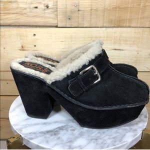 Michael Kors - Black Fur Clogs